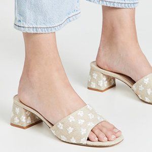 NIB / NWT! Larroude Brigitte Block Heel Sandals | Size 10 | Color 'Raw'